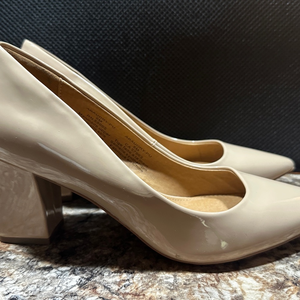 Abound Beige Block Heel Pumps